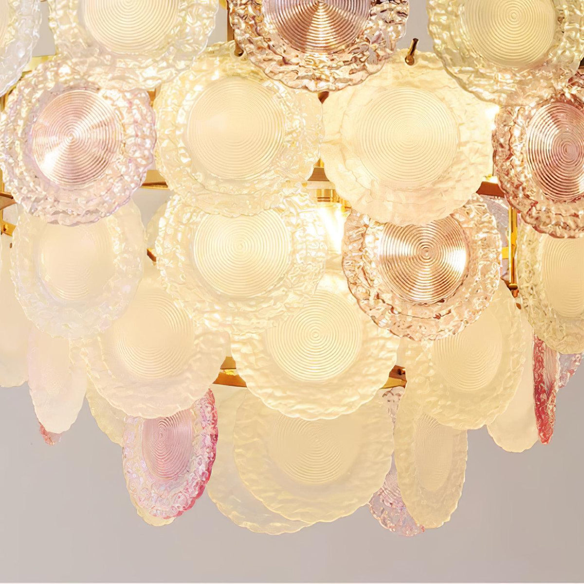 Celinine Chandelier Glass Disc Layered Playful