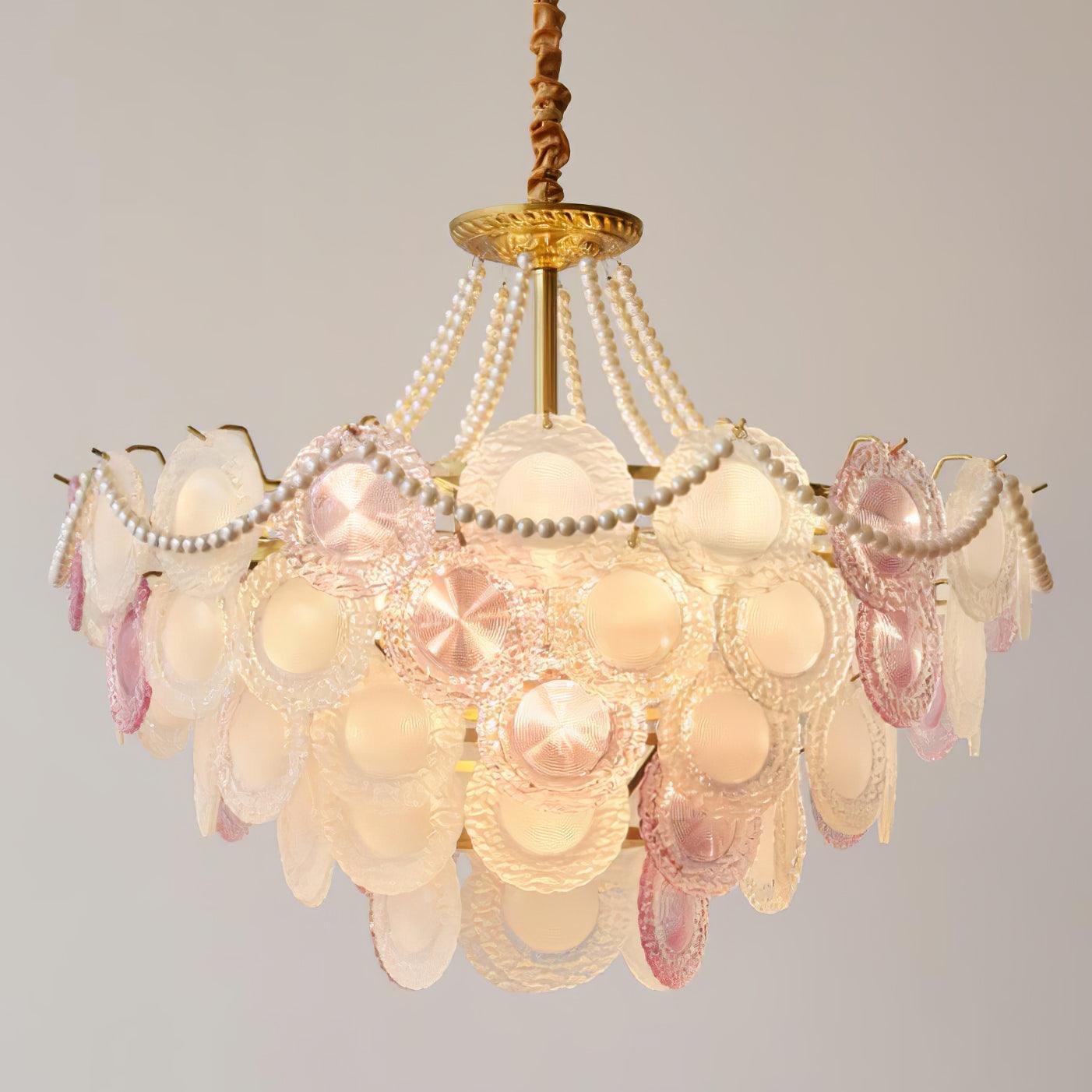 Celinine Chandelier Glass Disc Layered Playful