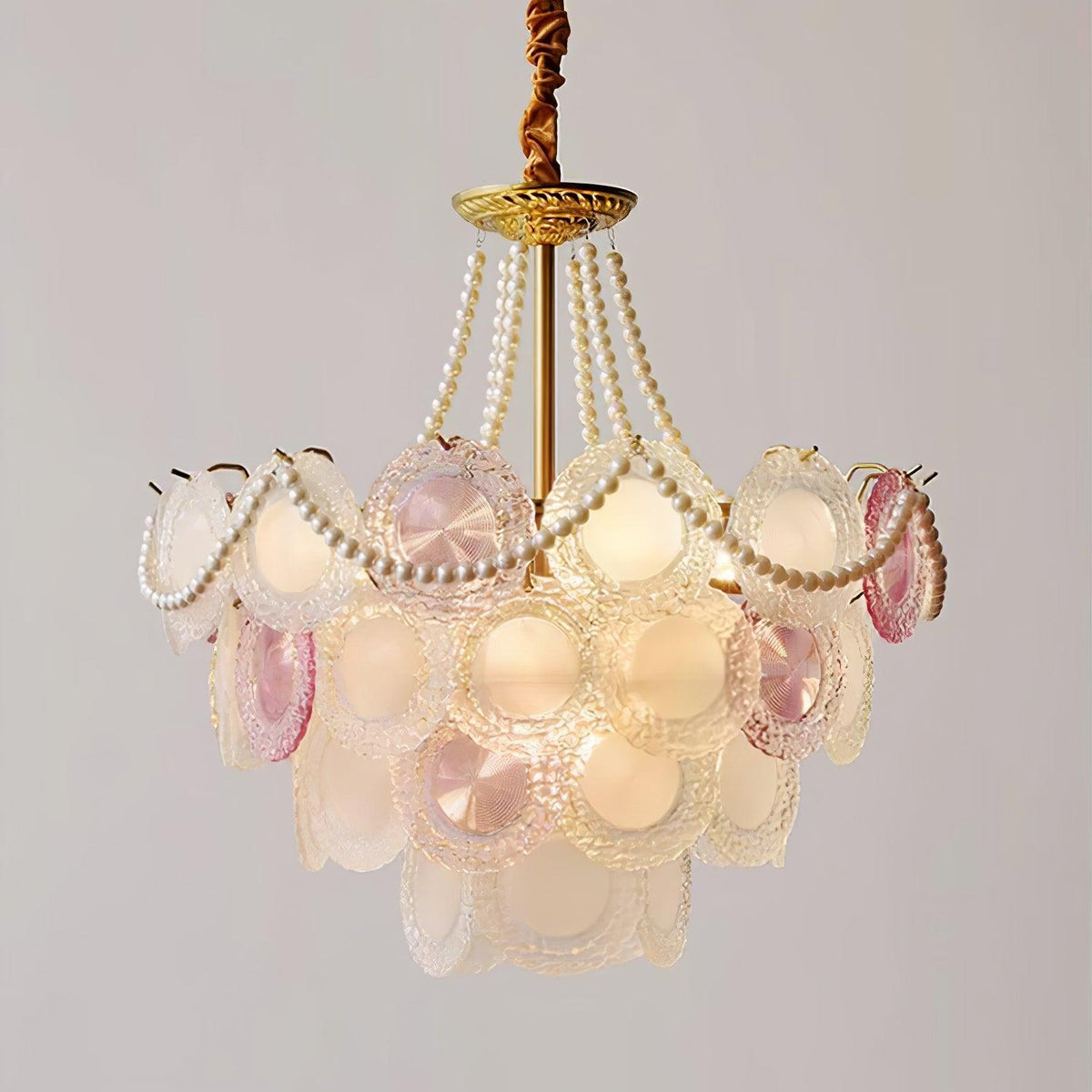 Celinine Chandelier Glass Disc Layered Playful