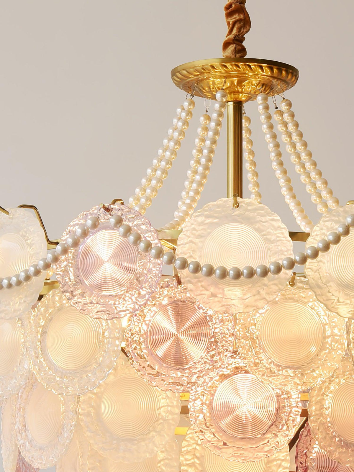 Celinine Chandelier Glass Disc Layered Playful