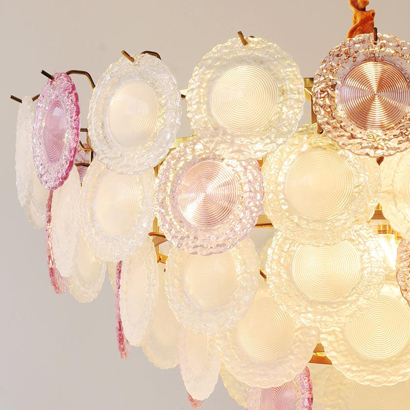 Celinine Chandelier Glass Disc Layered Playful