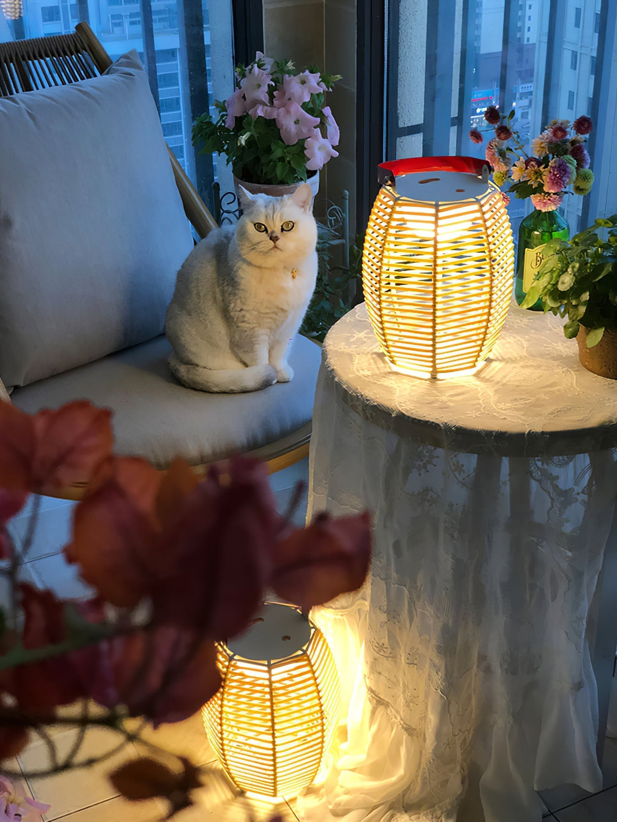Olraeil Rattan Floor Lantern