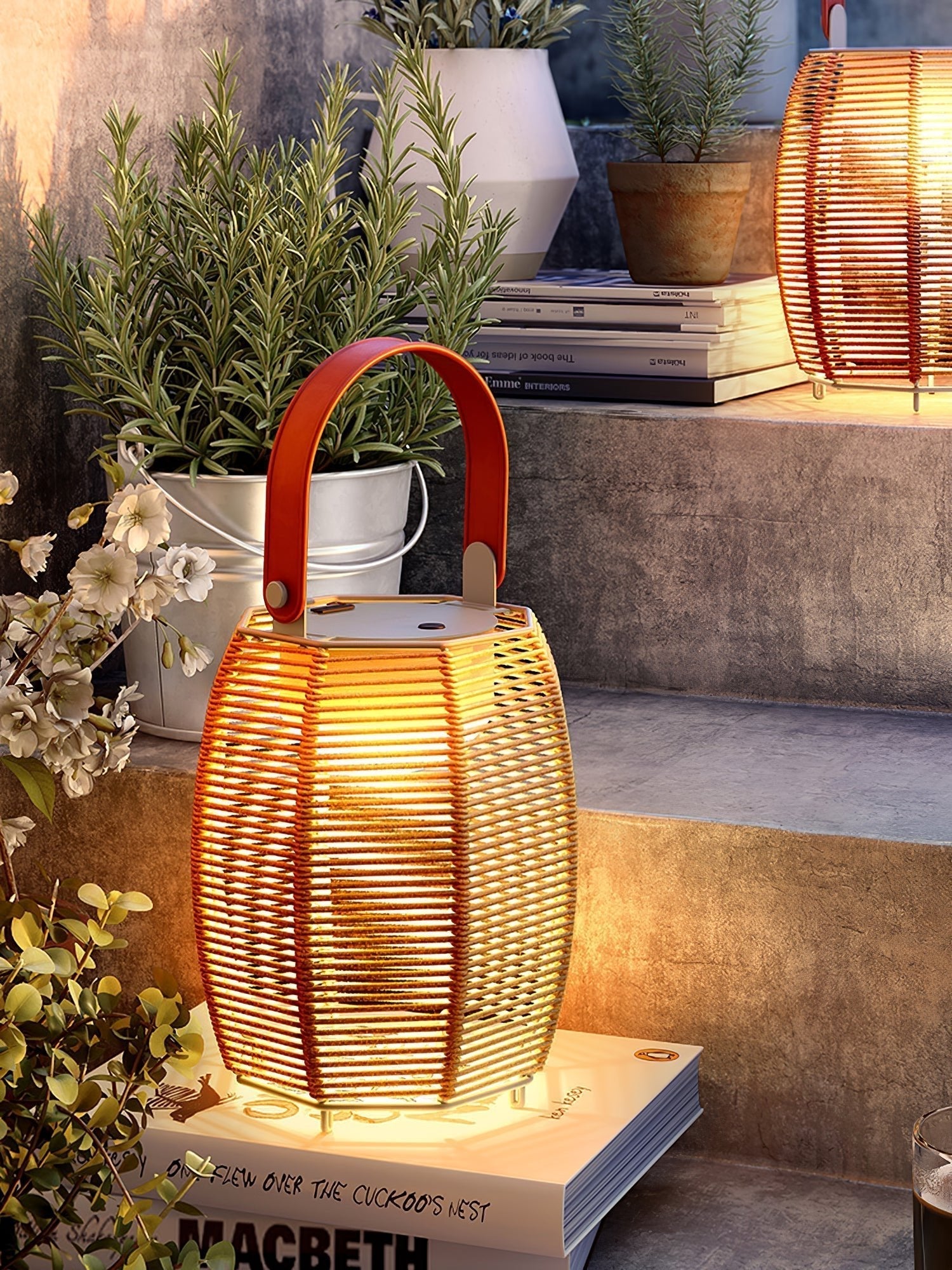 Olraeil Rattan Floor Lantern