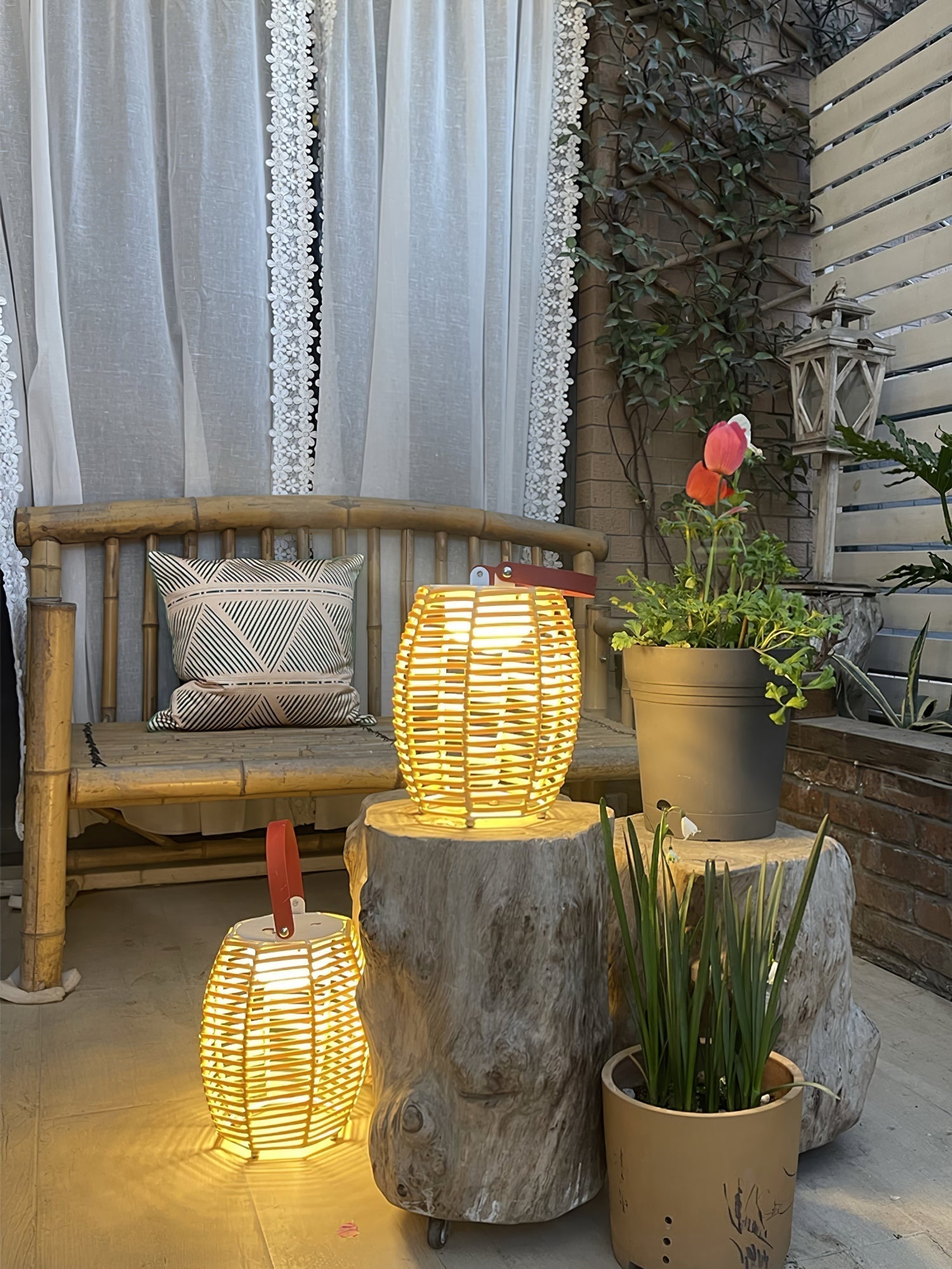 Olraeil Rattan Floor Lantern