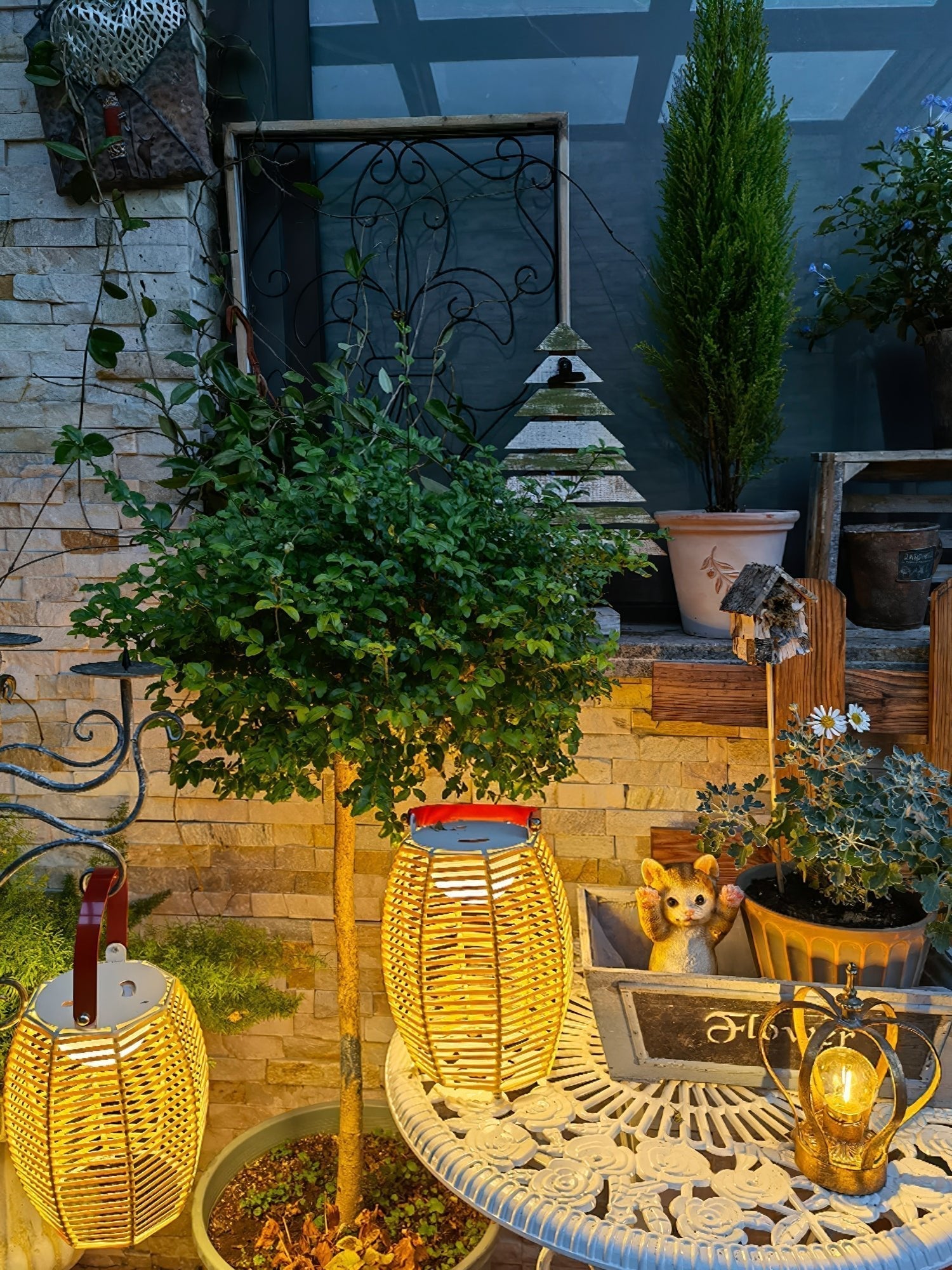 Olraeil Rattan Floor Lantern