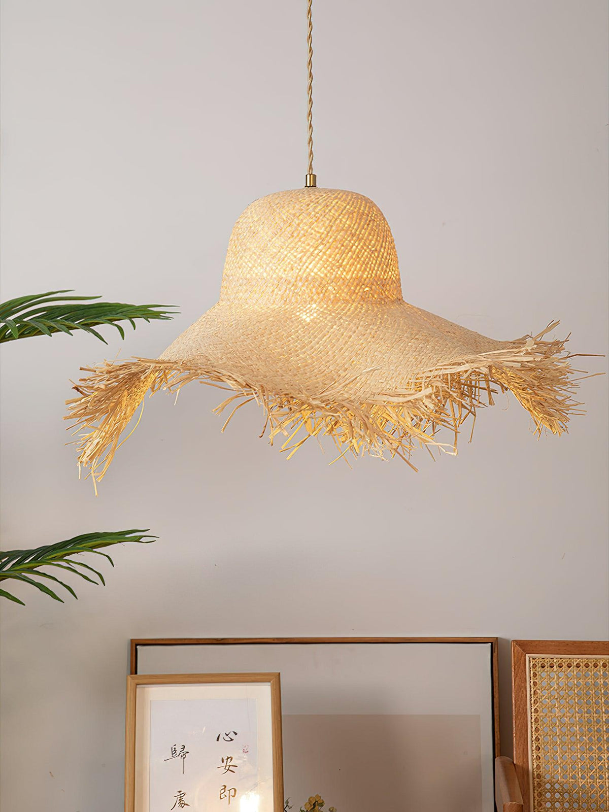 Vocan Rattan Vintage Pendant Light