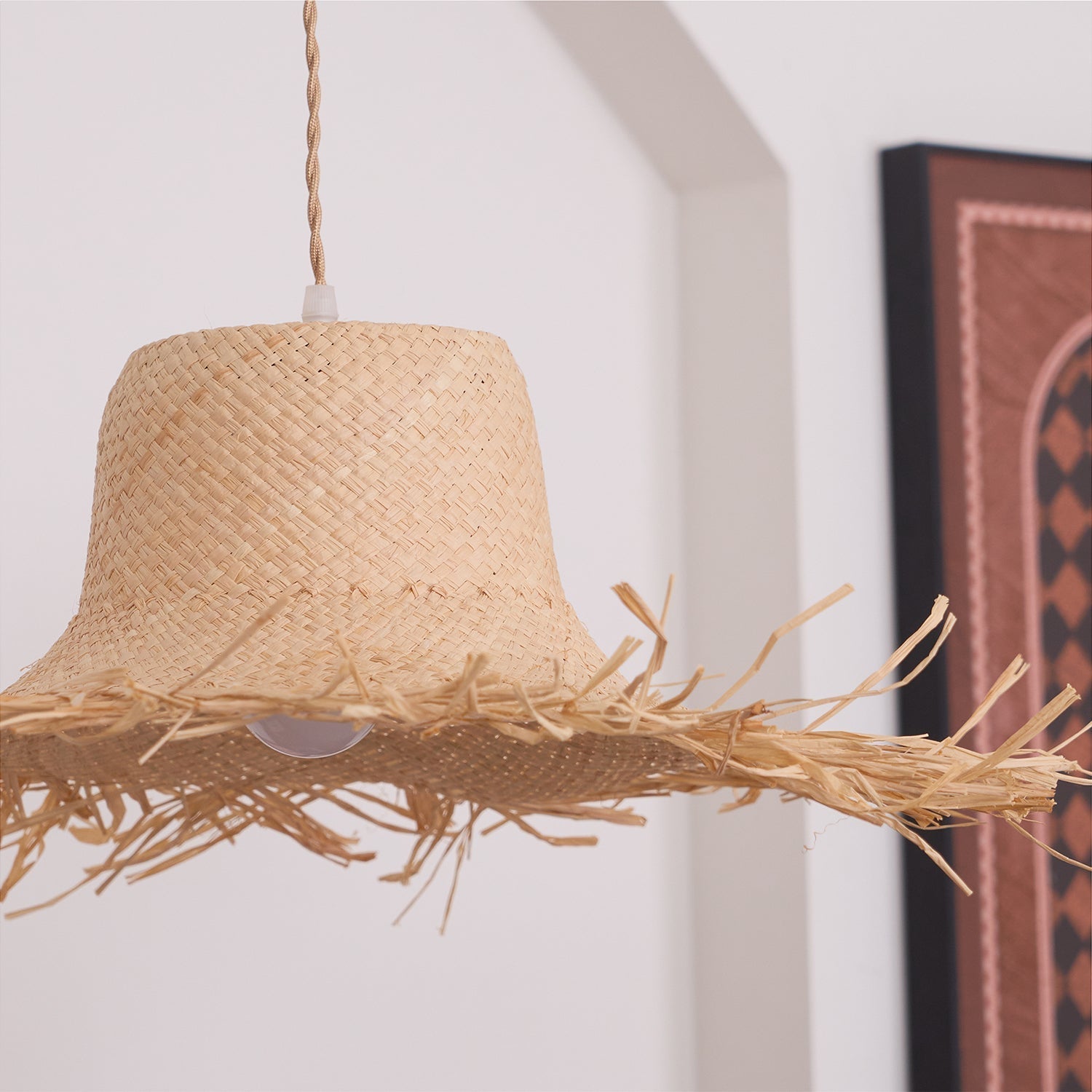 Vocan Rattan Vintage Pendant Light