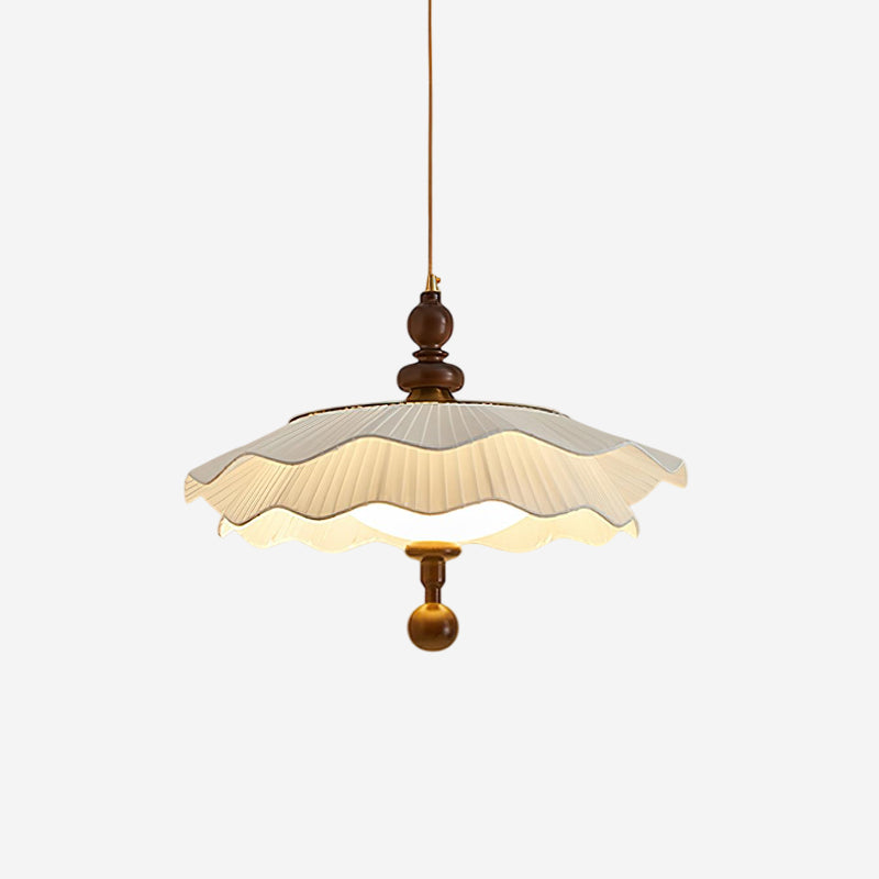 Ravina Pendant Lamp Pleated Ruffled Edge - Neutral Decor