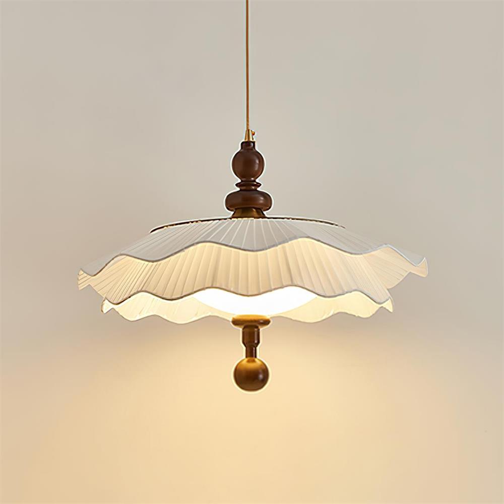 Ravina Pendant Lamp Pleated Ruffled Edge - Neutral Decor