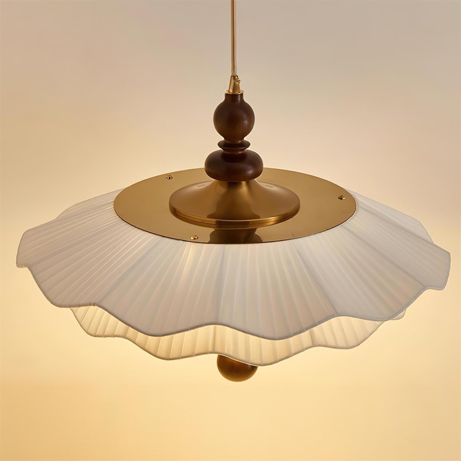 Ravina Pendant Lamp Pleated Ruffled Edge - Neutral Decor