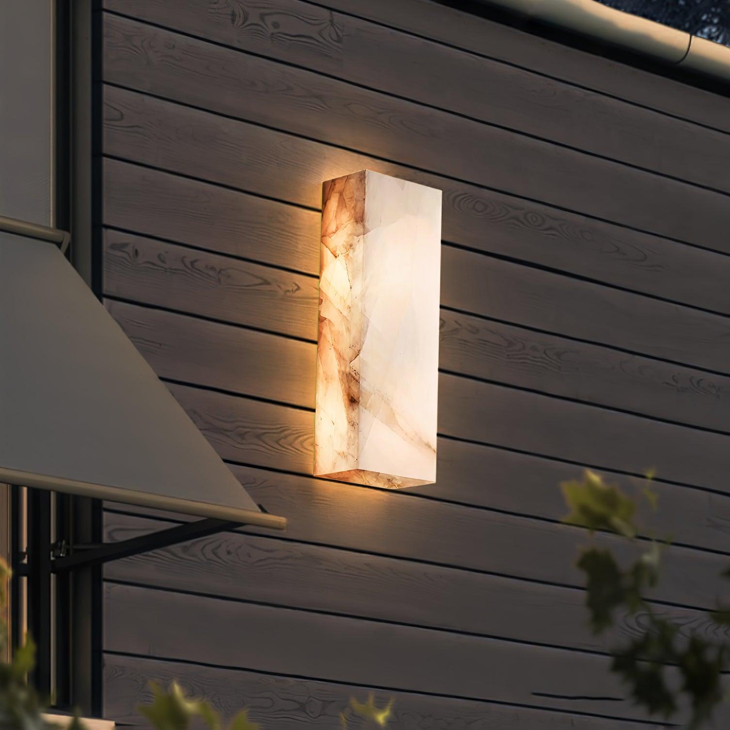 Eirivise Minimalist Alabaster Outdoor Wall Light