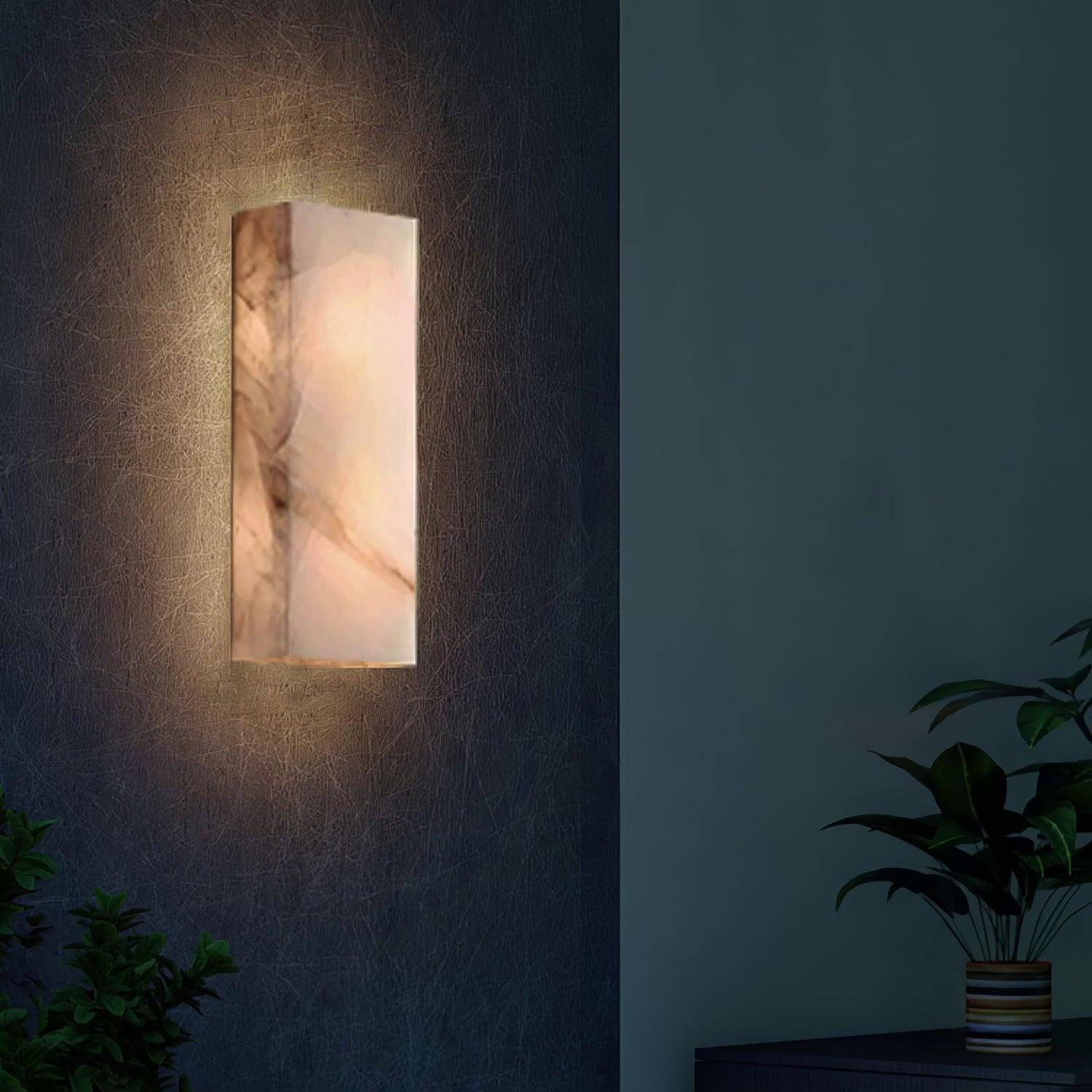 Eirivise Minimalist Alabaster Outdoor Wall Light