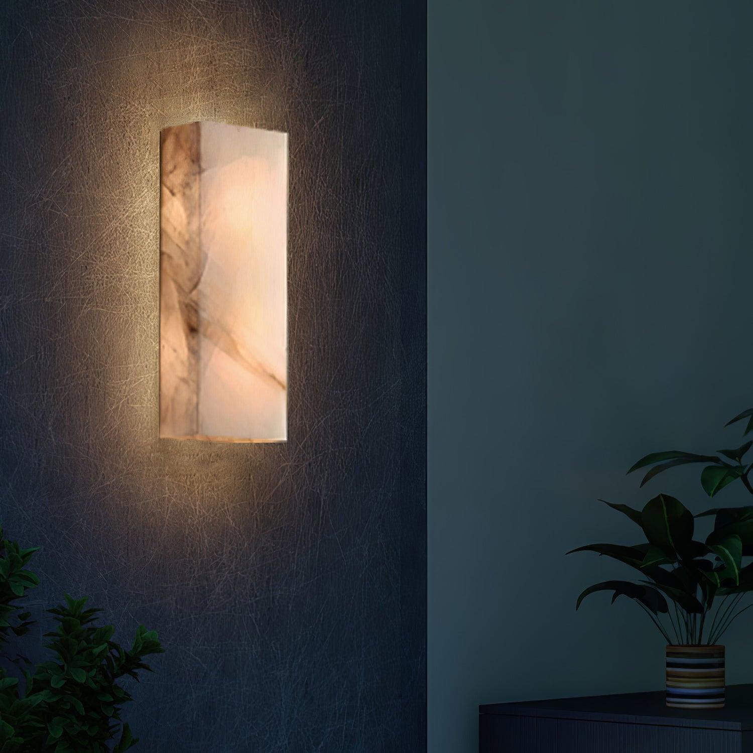 Eirivise Minimalist Alabaster Outdoor Wall Light