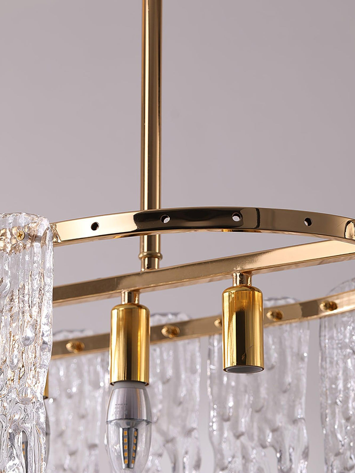 Cathaa Postmodern Luxury Rectangular Icicle Glass Crystal Chandelier