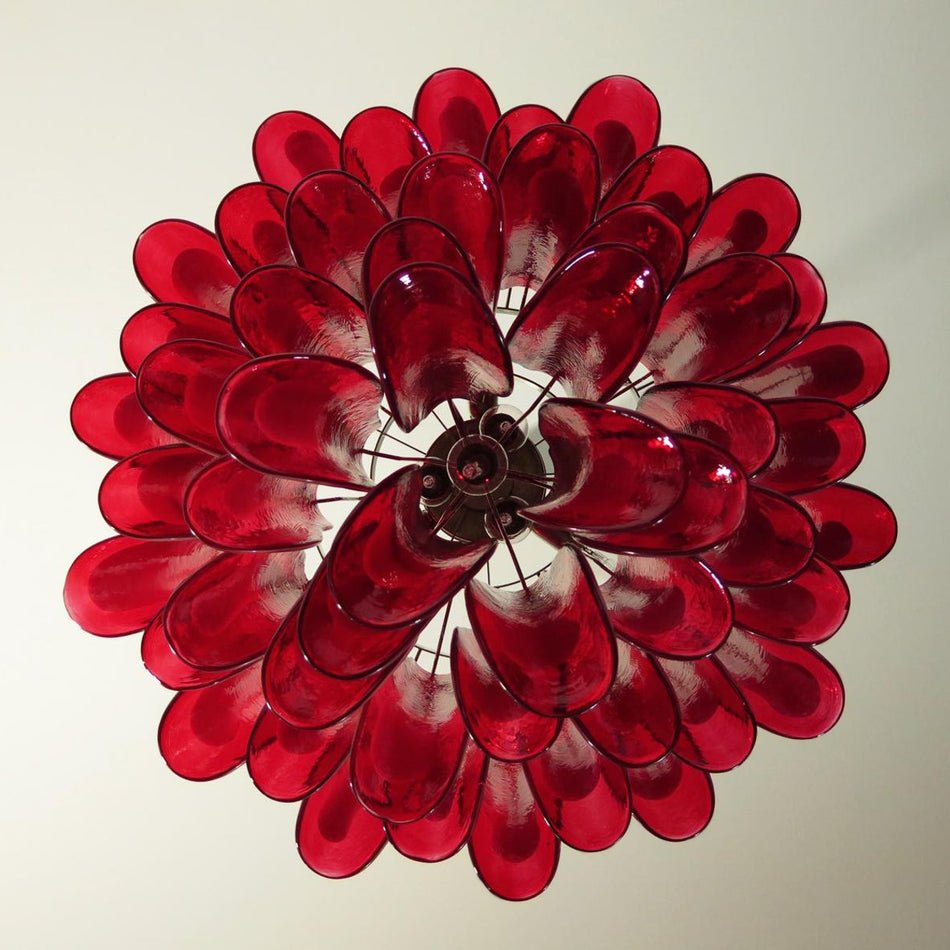 Teriaiel Chandelier Red Murano Petals