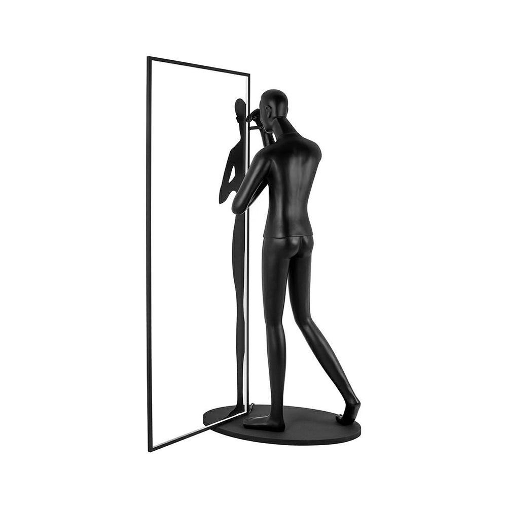 Onoryra Sculptural Black Mirror Floor Lamp
