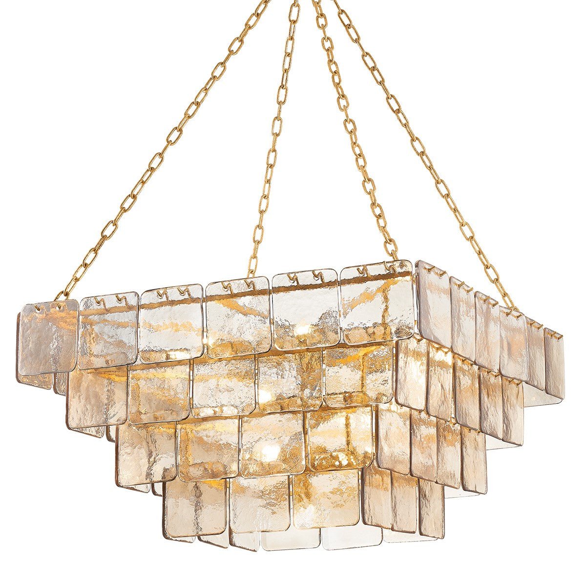 Eiriniel Chandelier Chain Champagne Piastre Glass Tiered