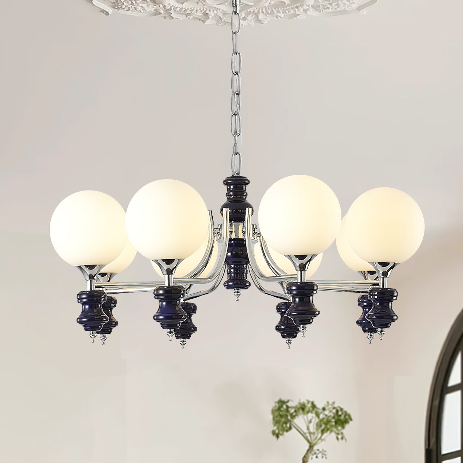 Miraena Chandelier Regal Orb Frosted
