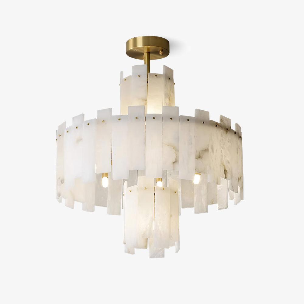 Soraya Art Deco Alabaster Chandelier Light