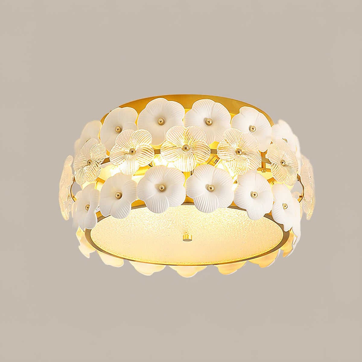 Regina Art Flowers Glass Ceramics Ceiling Lamp