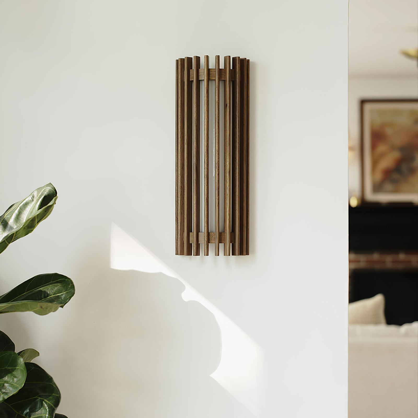 Veyno Wooden Slatted Wall Lamp - Neutral Decor