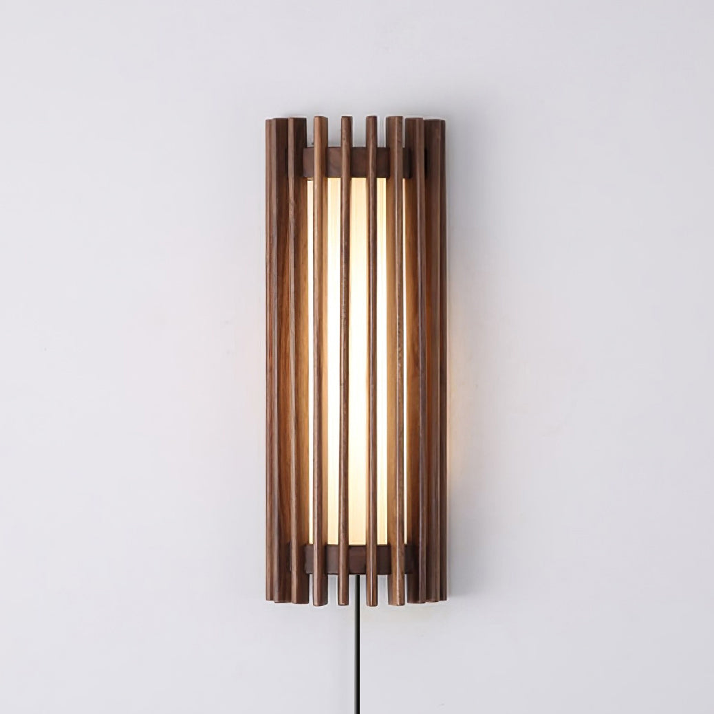 Veyno Wooden Slatted Wall Lamp - Neutral Decor