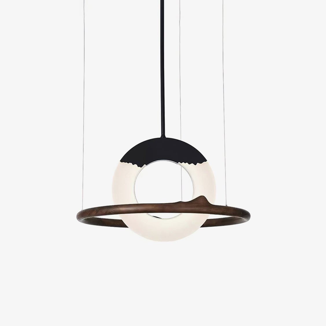 Mytalan Circular Acrylic Wood Pendant Light