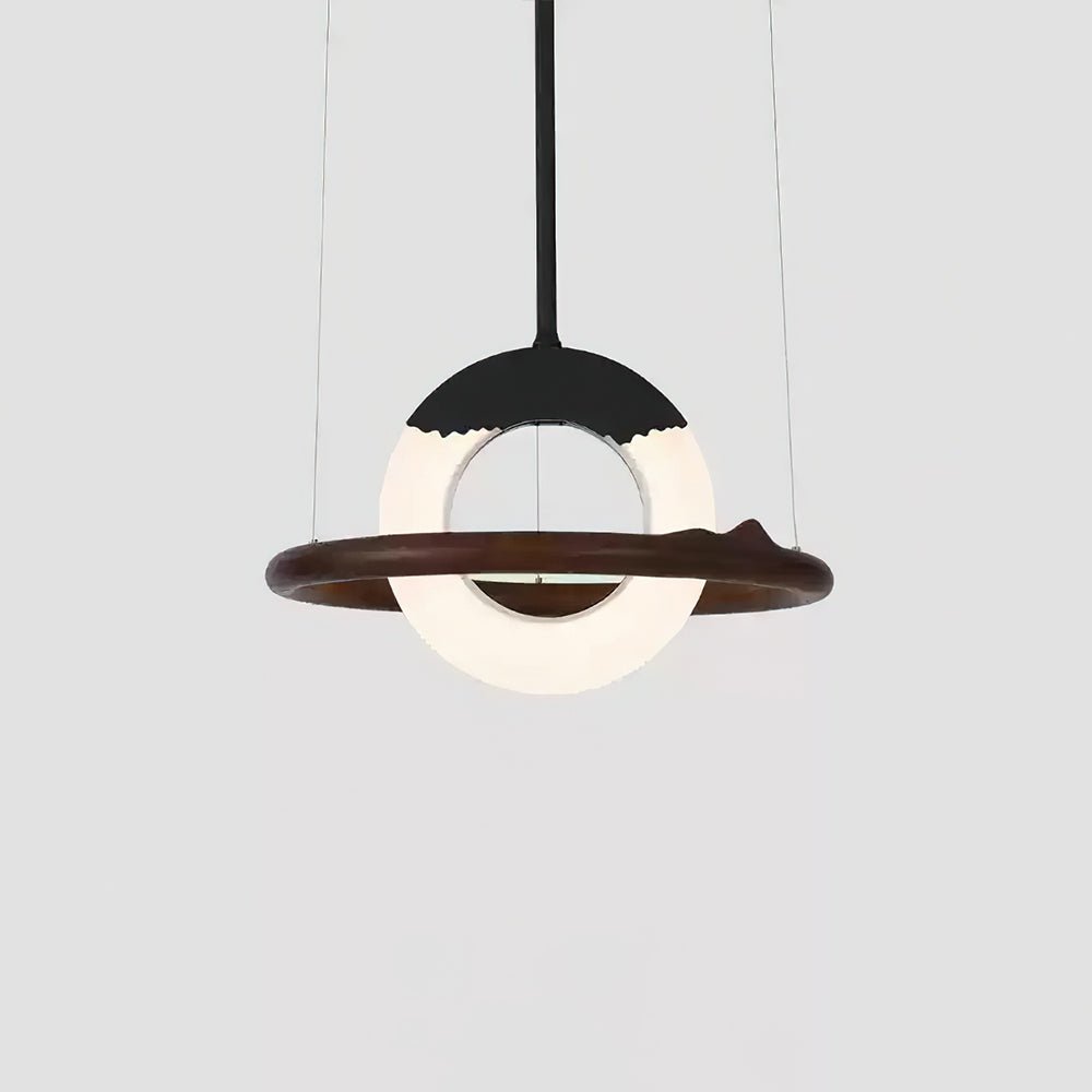 Mytalan Circular Acrylic Wood Pendant Light