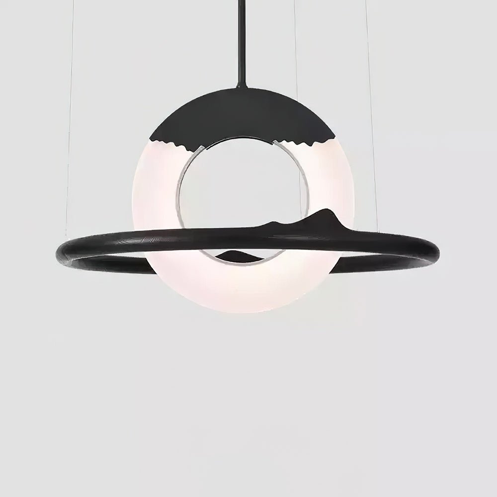 Mytalan Circular Acrylic Wood Pendant Light