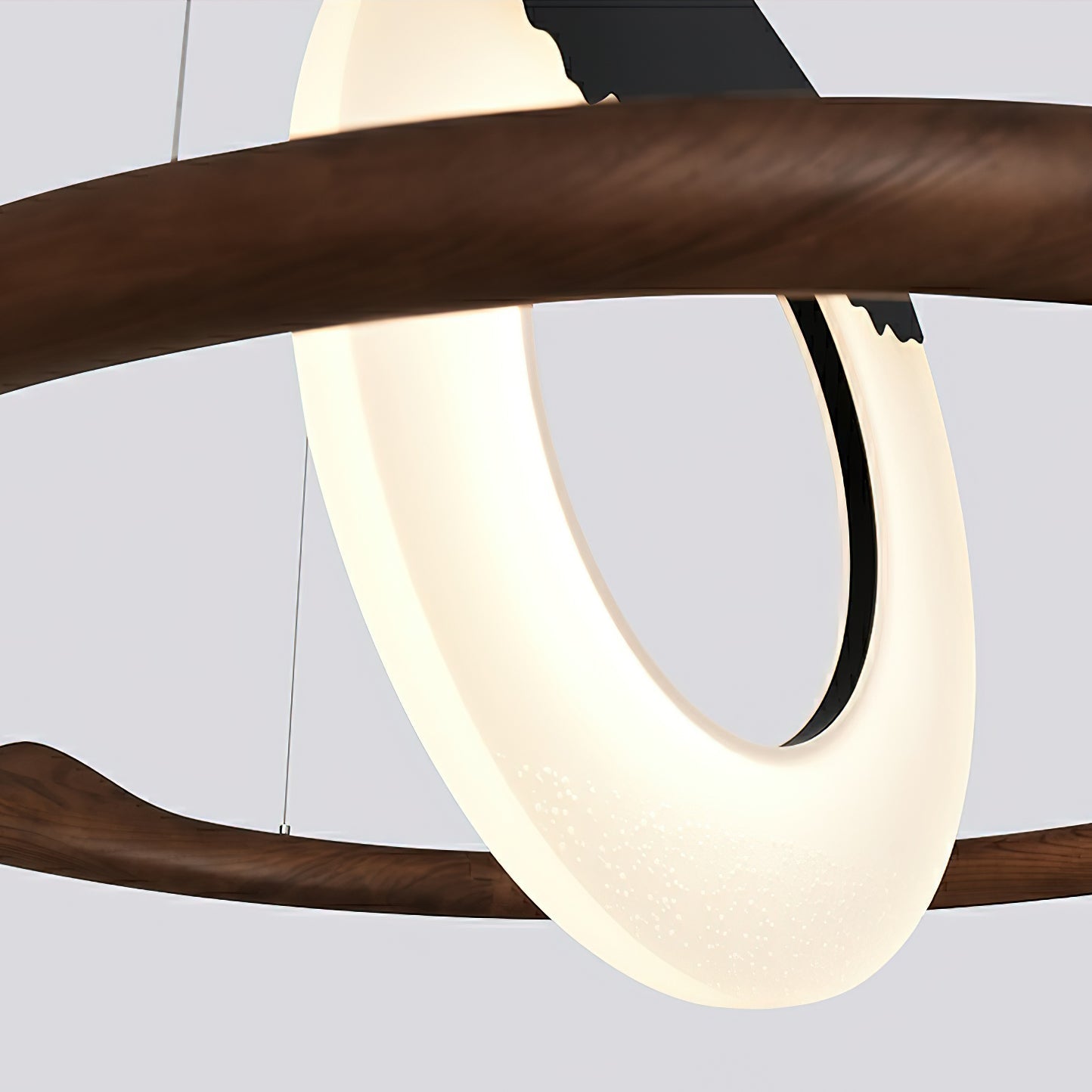 Mytalan Circular Acrylic Wood Pendant Light