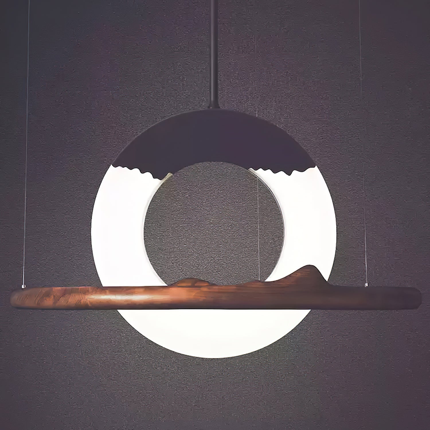 Mytalan Circular Acrylic Wood Pendant Light