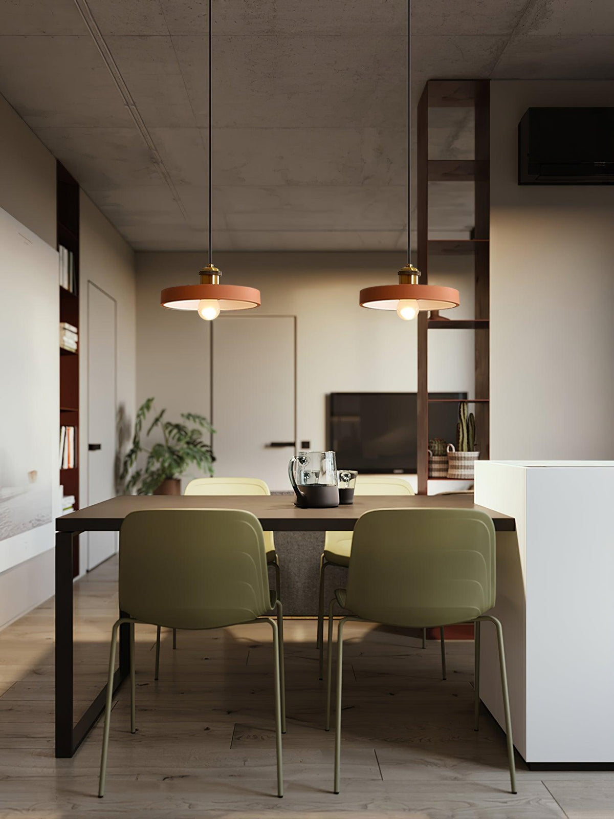 Trio Industrial Resin Pendant Lamp