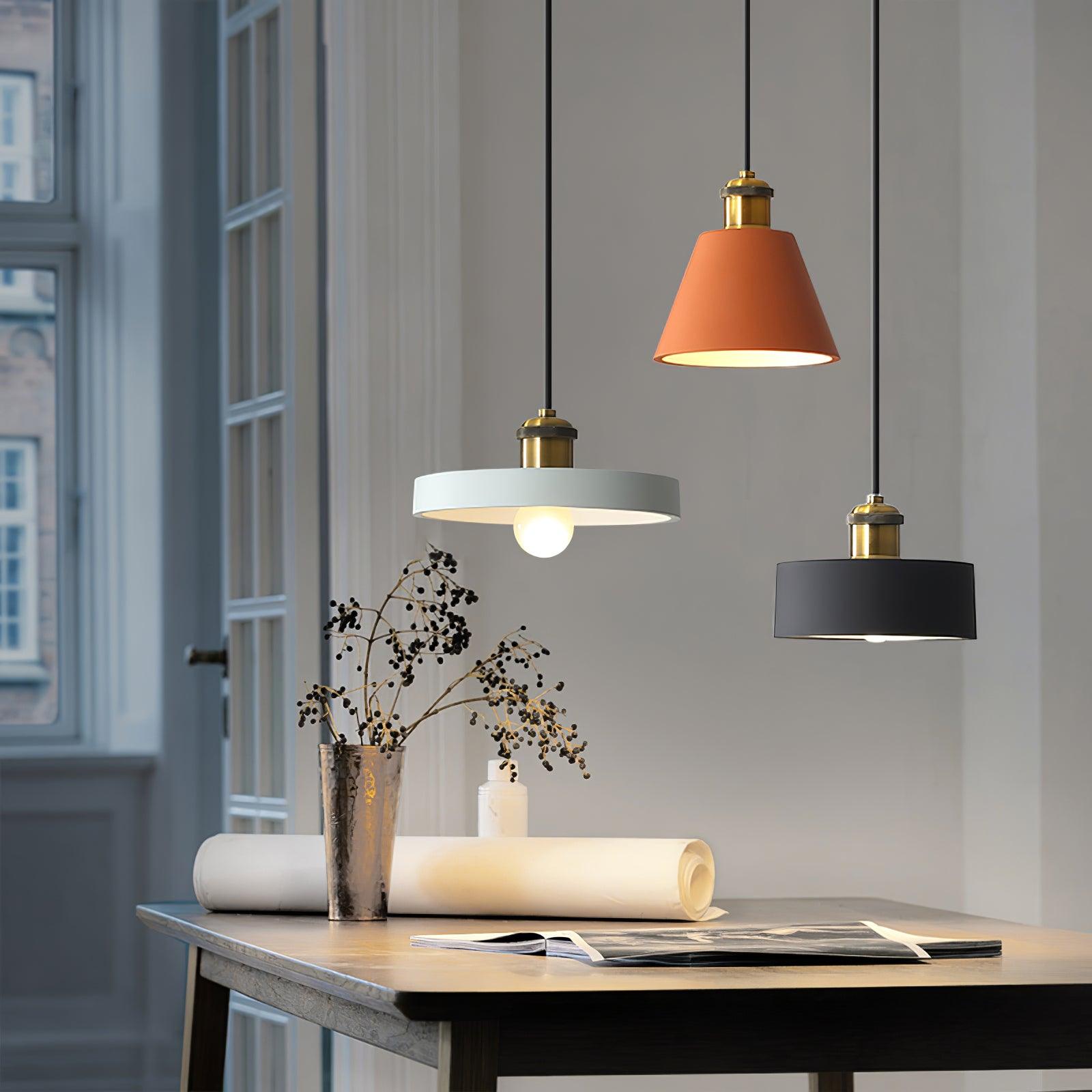 Trio Industrial Resin Pendant Lamp