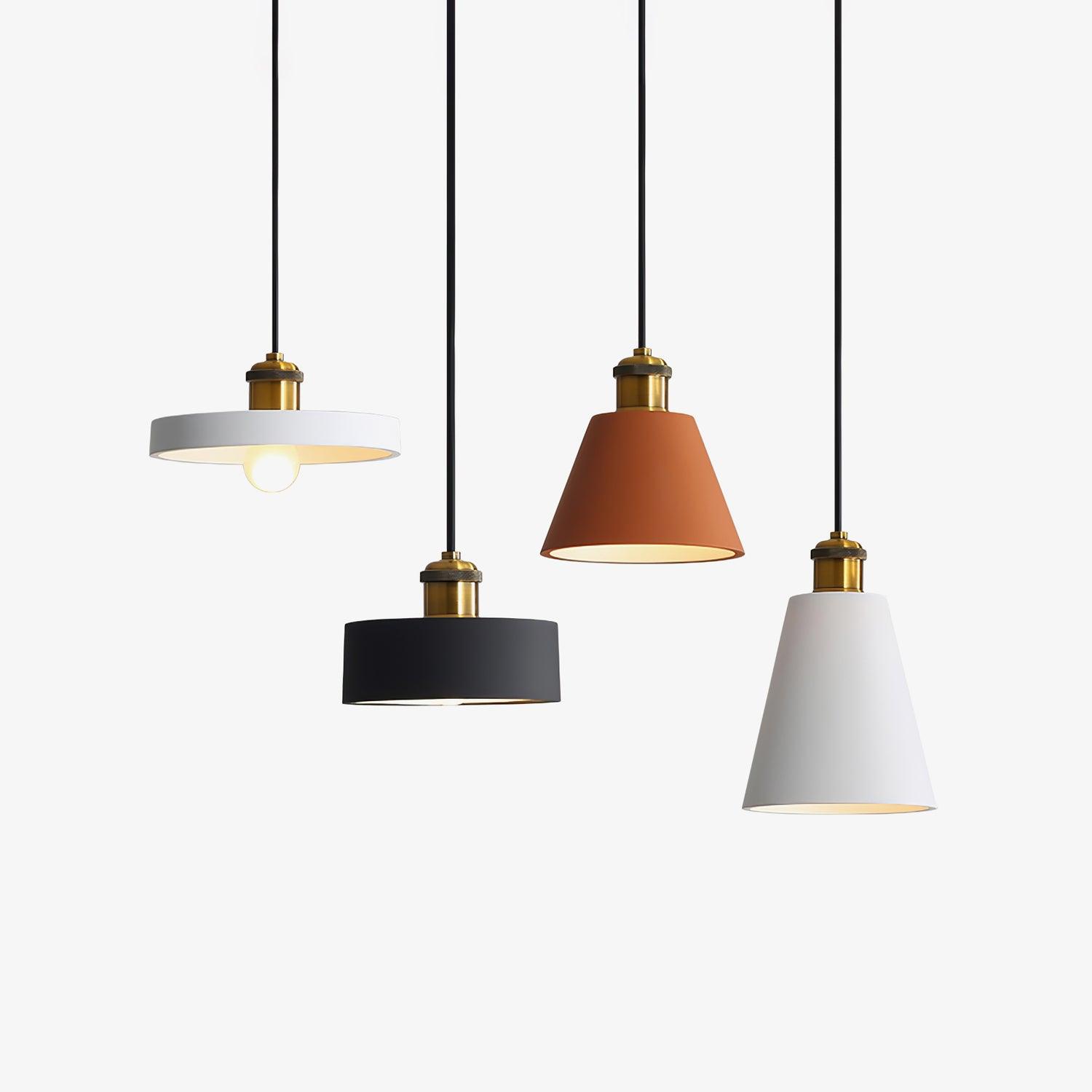 Trio Industrial Resin Pendant Lamp
