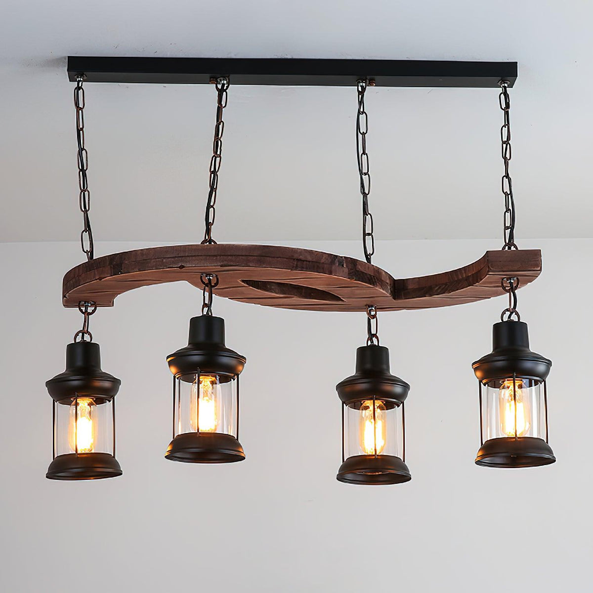 Tavlen Chandelier Boat Wood Vintage