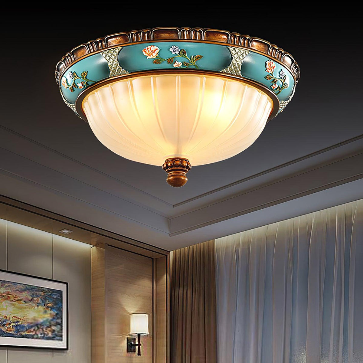 Duvall Ceiling Lamp Floral Recessed Vintage