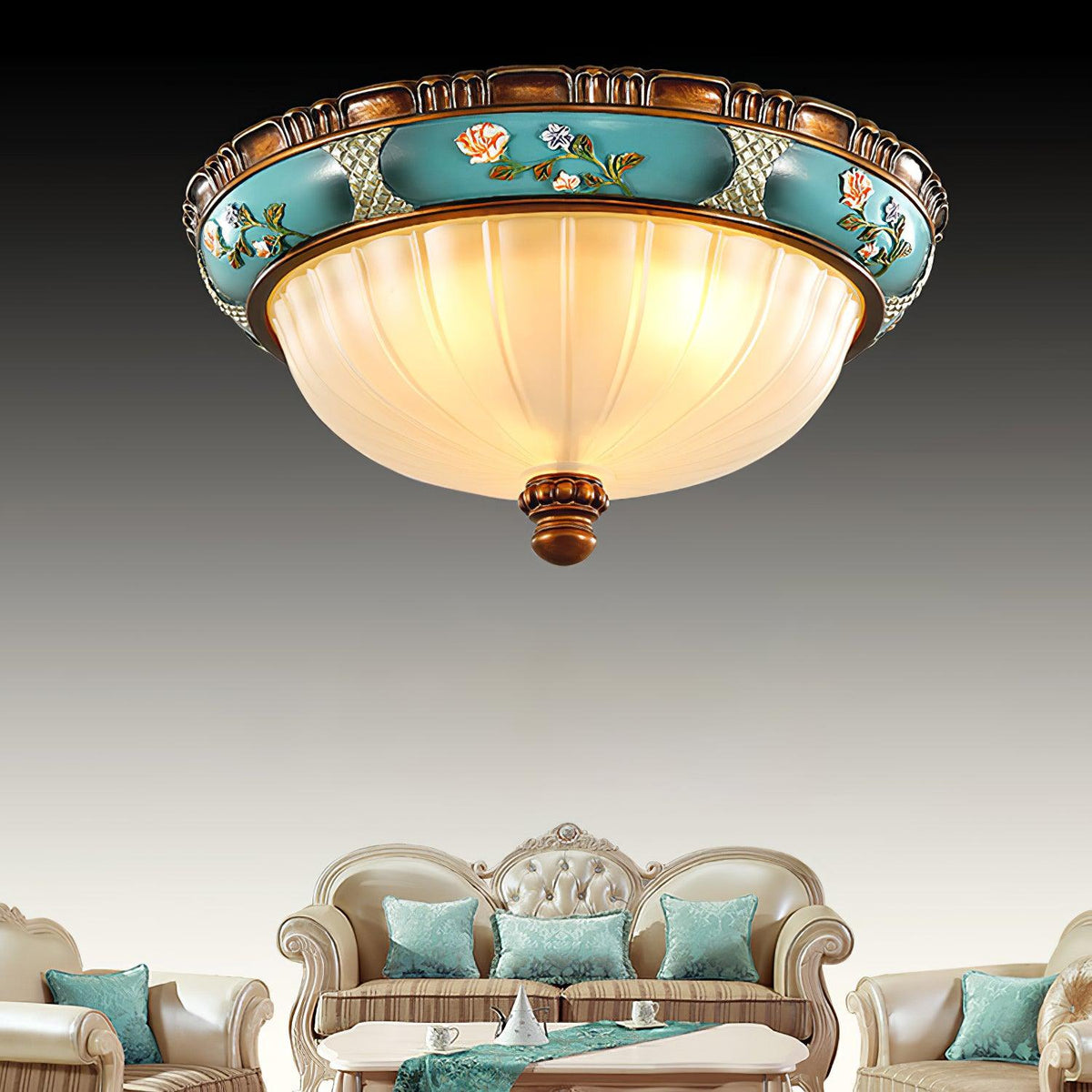 Duvall Ceiling Lamp Floral Recessed Vintage