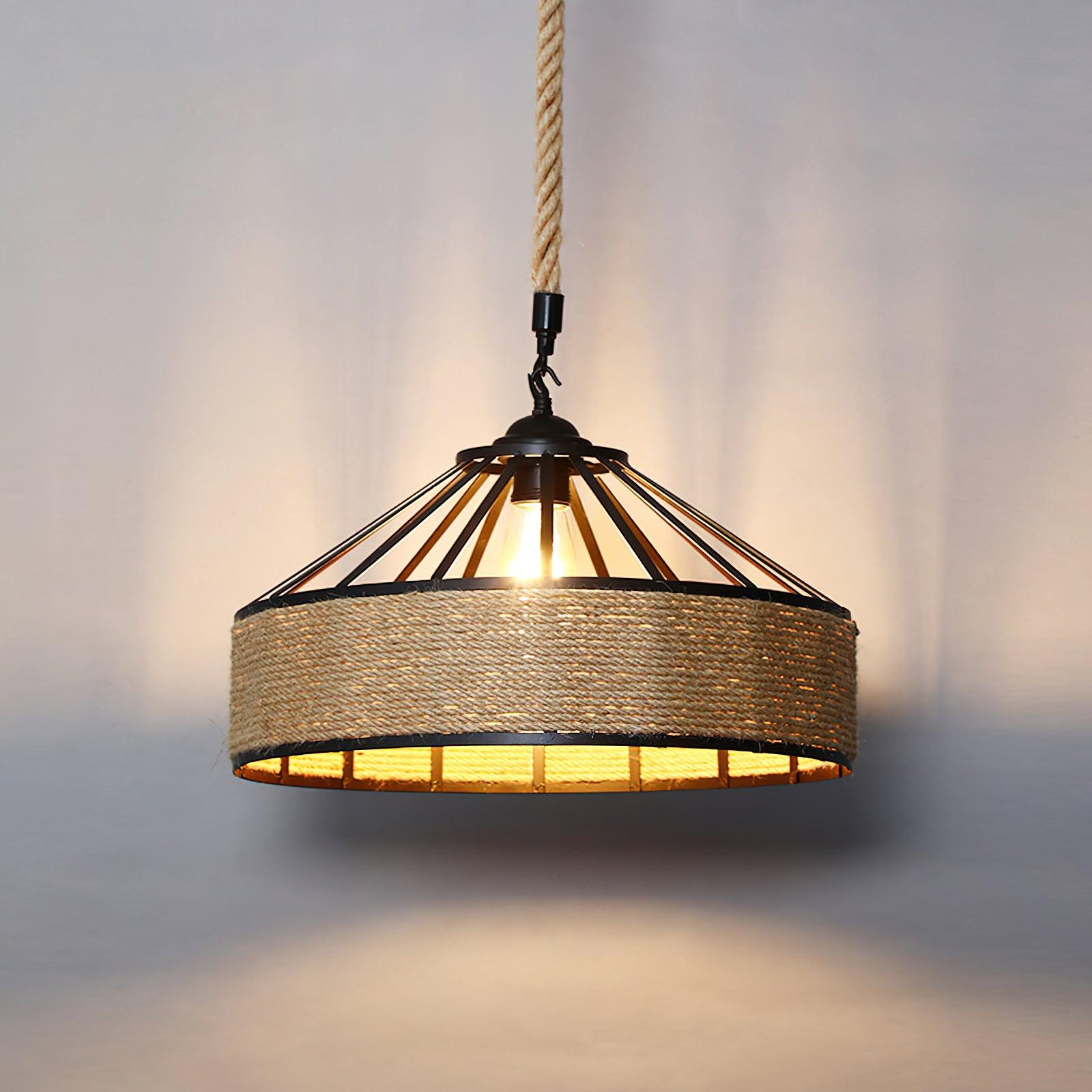 Yavmis Retro Hemp Rope Exquisite Pendant Light