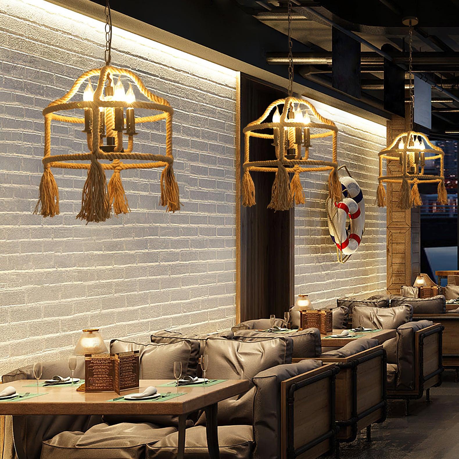 Yavmis Retro Hemp Rope Exquisite Pendant Light