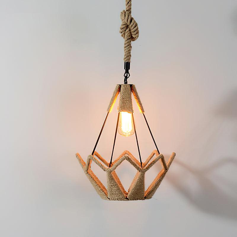 Xunell Retro Hemp Rope Interesting Pendant Light