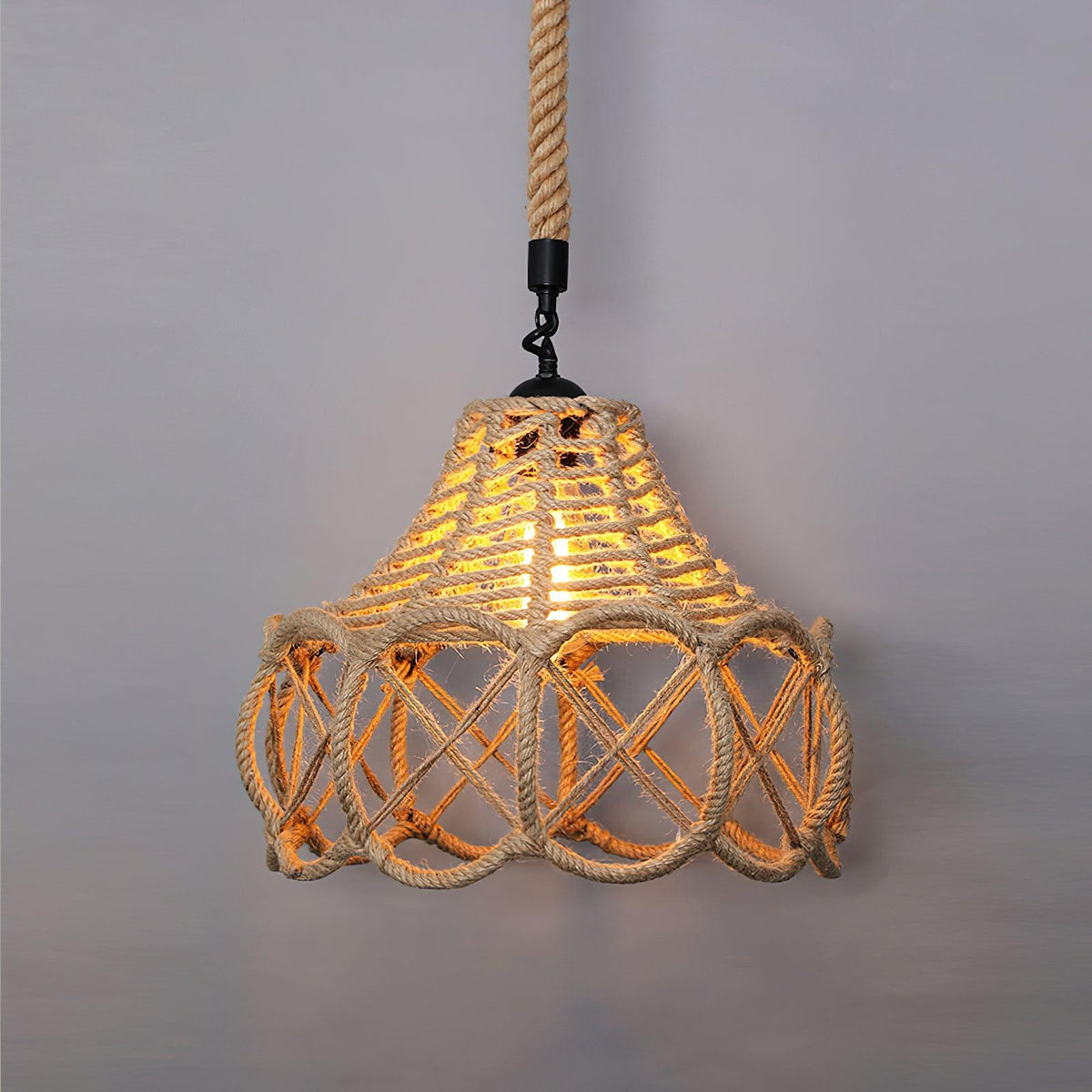 Xunell Retro Hemp Rope Interesting Pendant Light