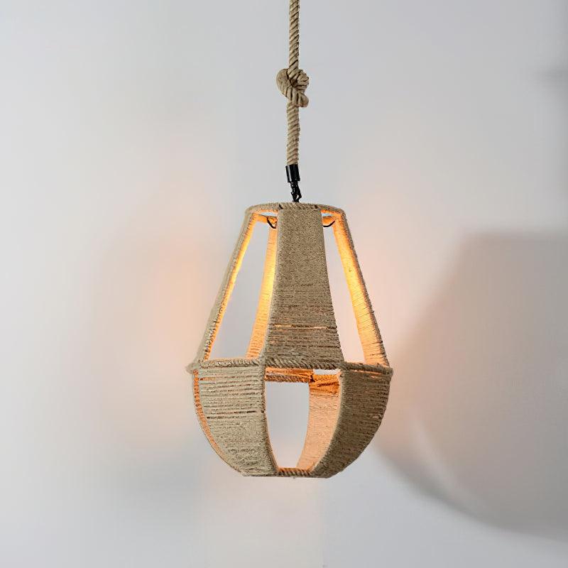Xunell Retro Hemp Rope Interesting Pendant Light