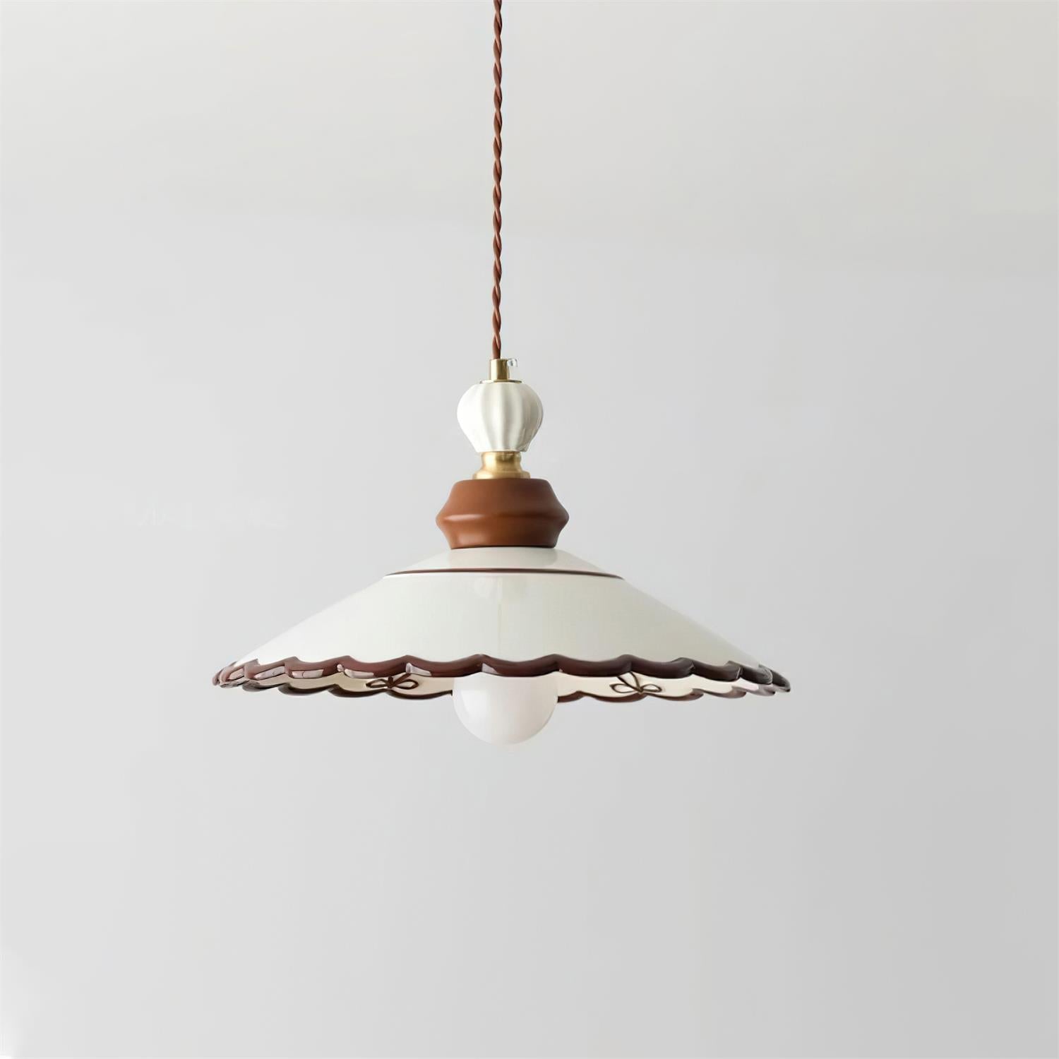 Revelyn Pendant Lamp Scalloped Ribbon - Neutral Decor
