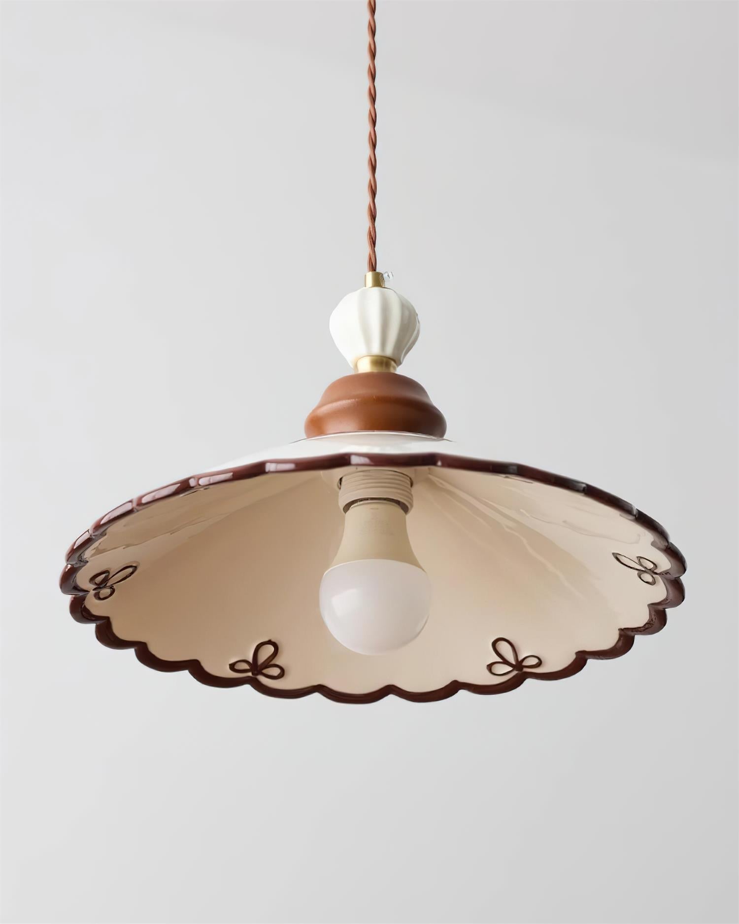 Revelyn Pendant Lamp Scalloped Ribbon - Neutral Decor
