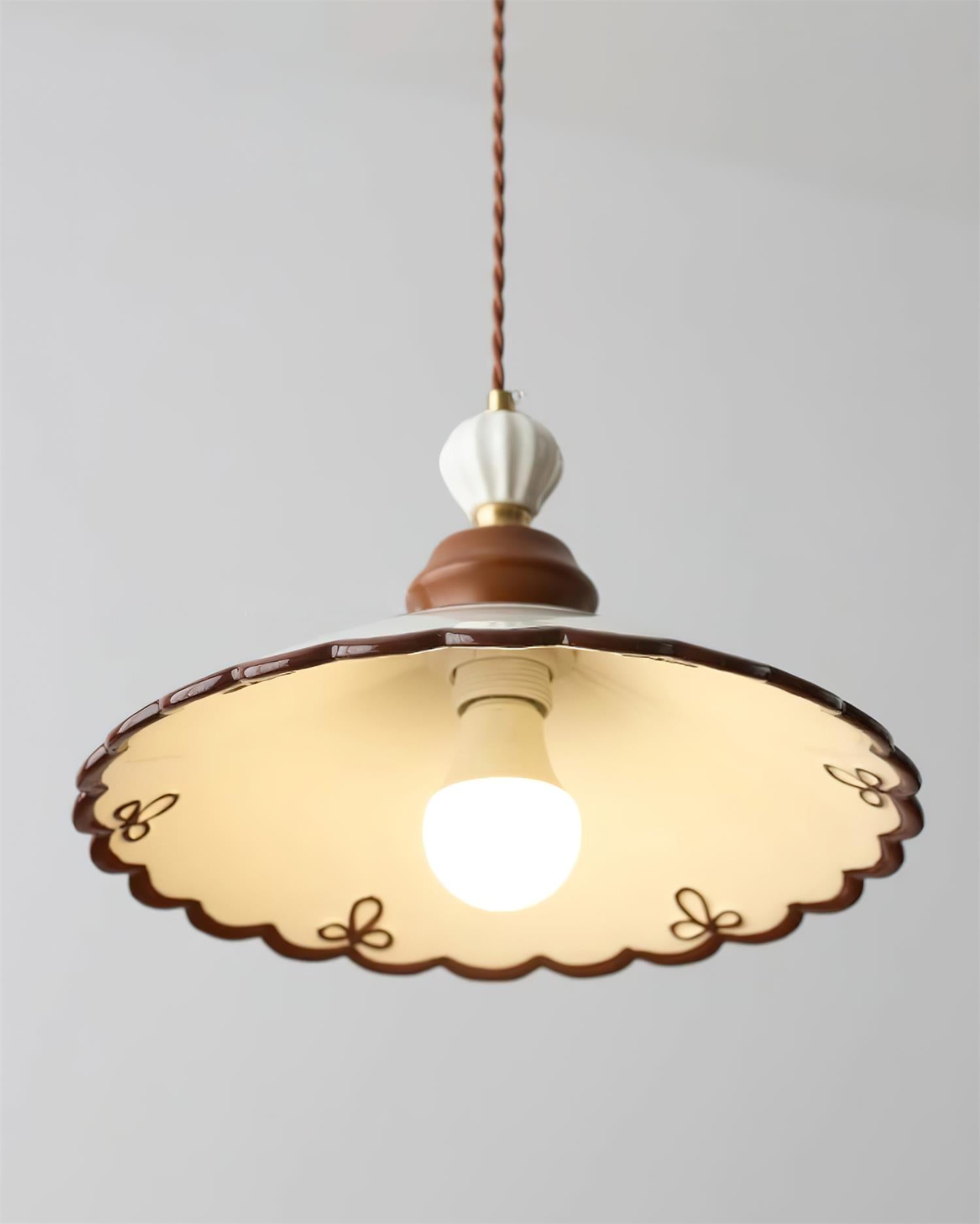 Revelyn Pendant Lamp Scalloped Ribbon - Neutral Decor
