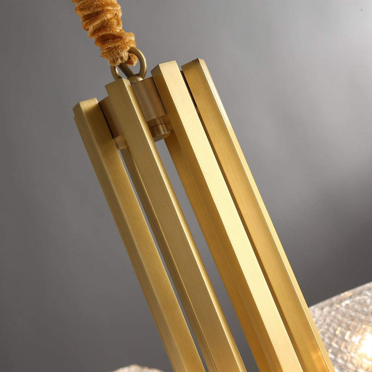 Velelissa Ribbed Glass Brass Chandelier