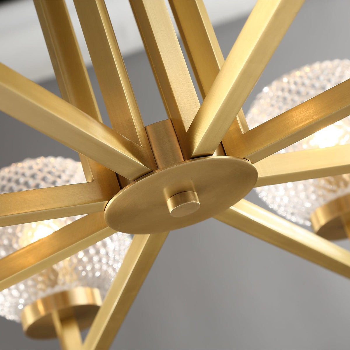 Velelissa Ribbed Glass Brass Chandelier