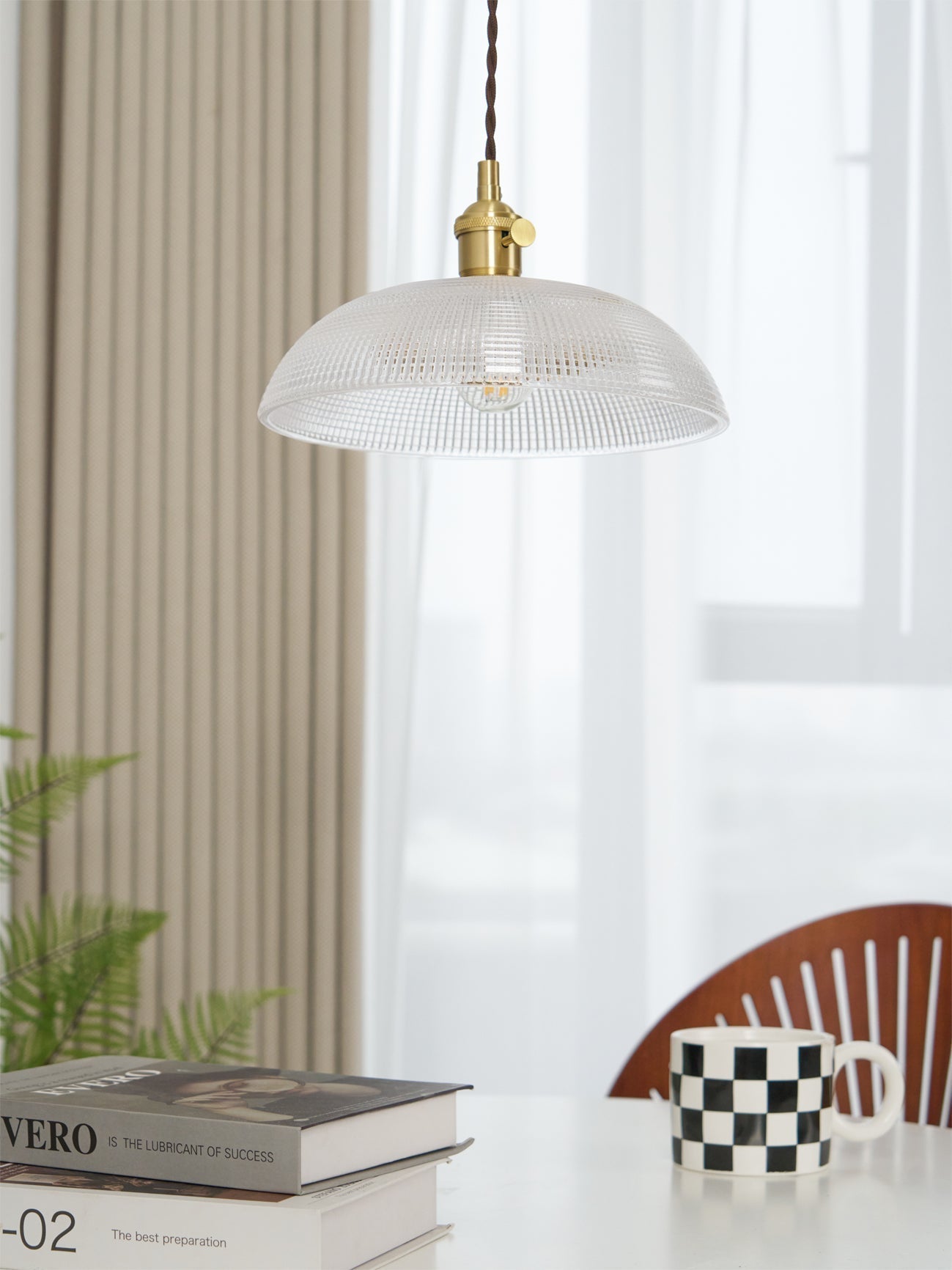Crinel Brass & Glass Pendant Light