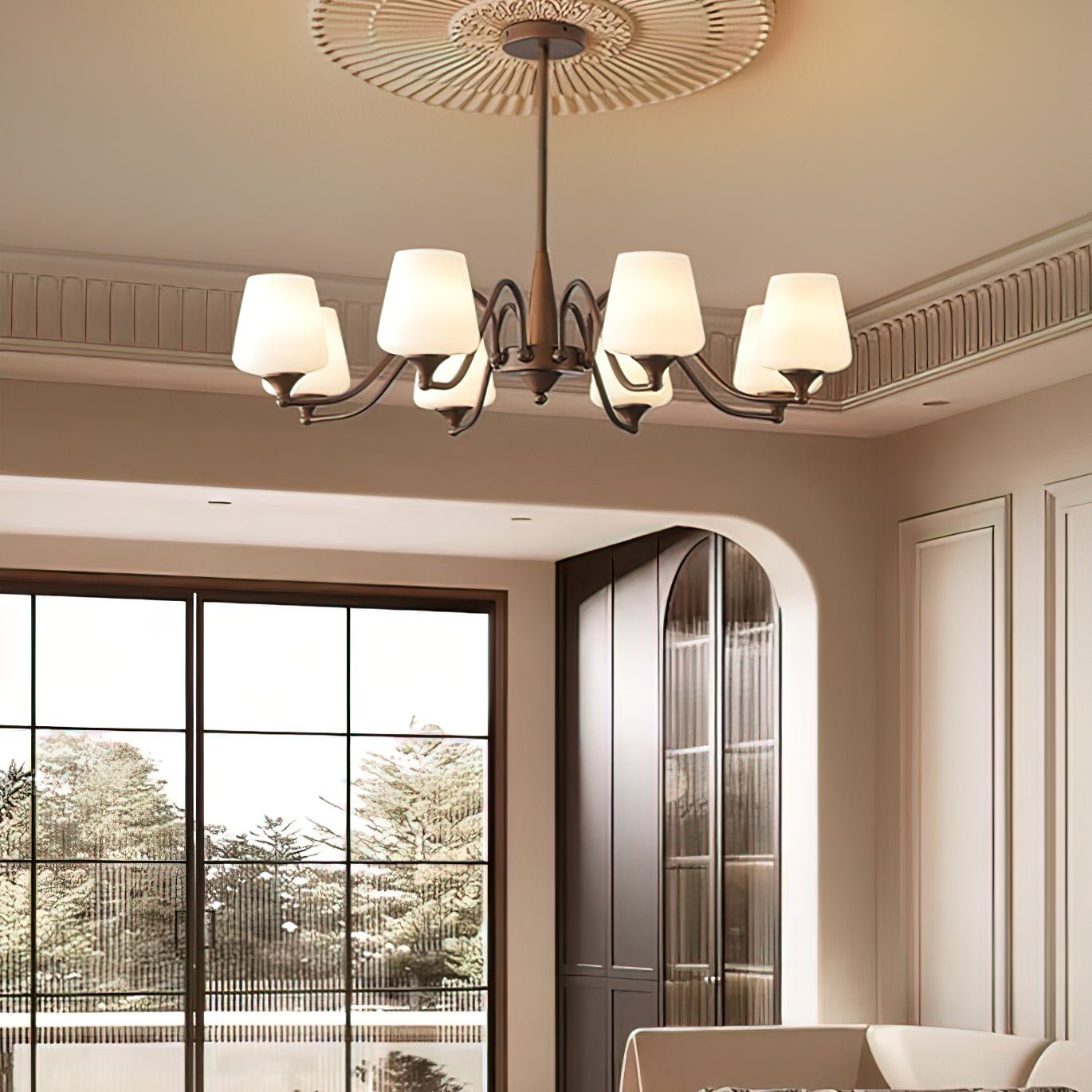 Velelaria Chandelier Frosted Glass Shades