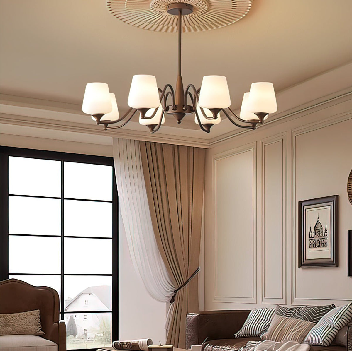Velelaria Chandelier Frosted Glass Shades